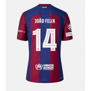 Lacne Muži Futbalové dres Barcelona Joao Felix #14 2023-24 Krátky Rukáv - Domáci